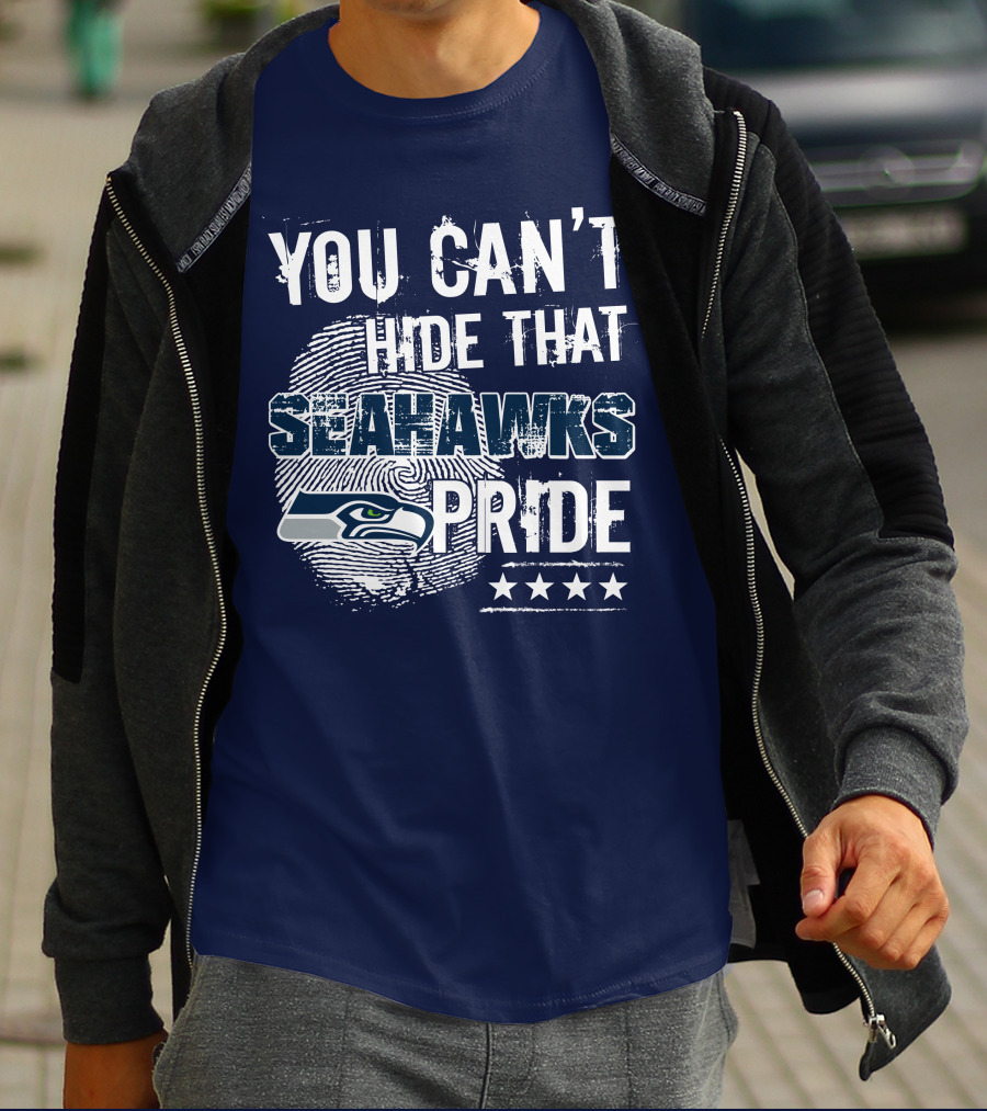 You Can't Hide That Seahawks Pride Seahawks Logo And Stars T-Shirt