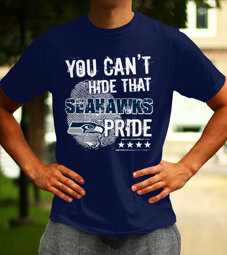You Can't Hide That Seahawks Pride Seahawks Logo And Stars T-Shirt