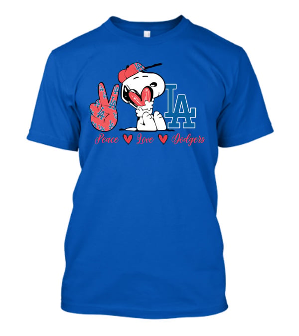 Peace Love Los Angeles Dodgers Snoopy La T-Shirt