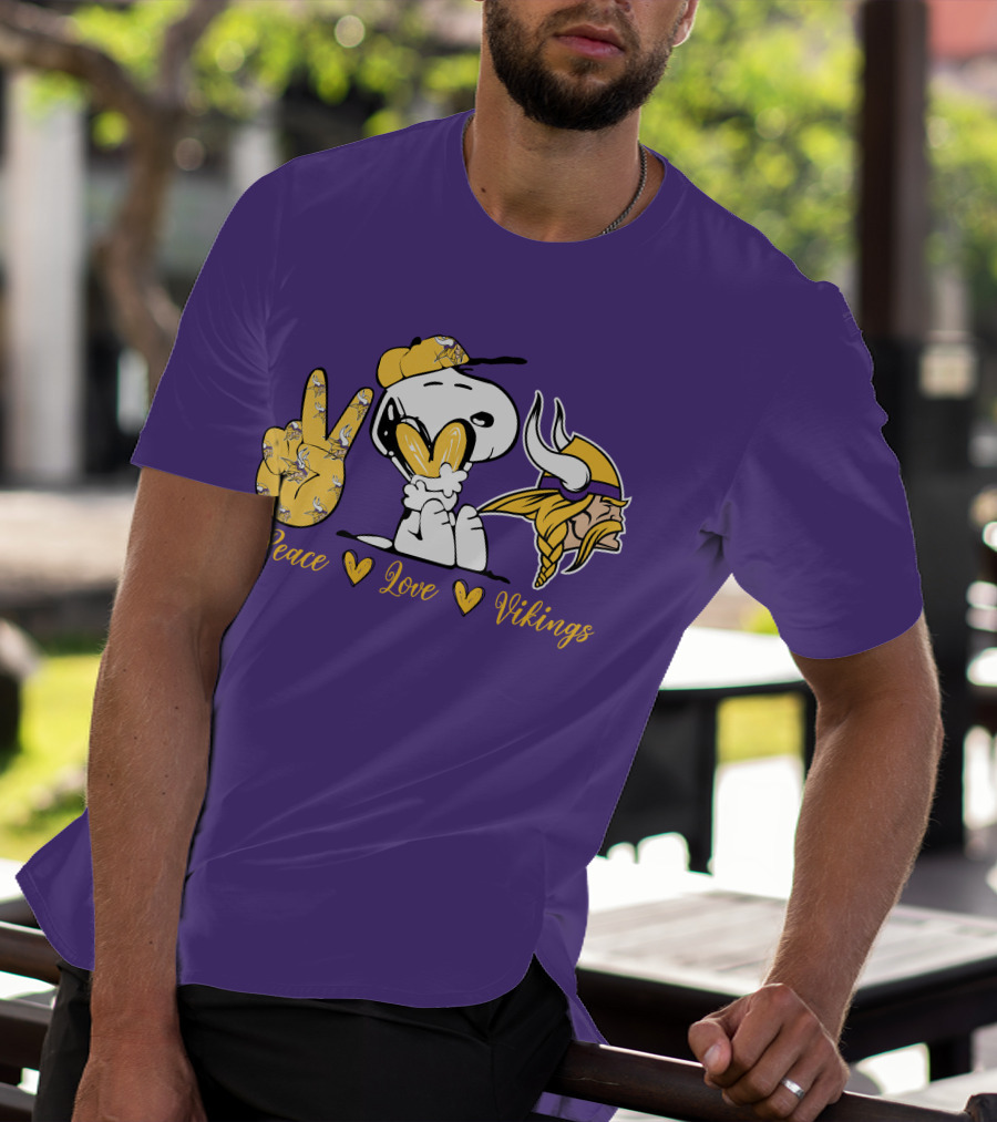 Peace Love Vikings Snoopy Minnesota T-Shirt