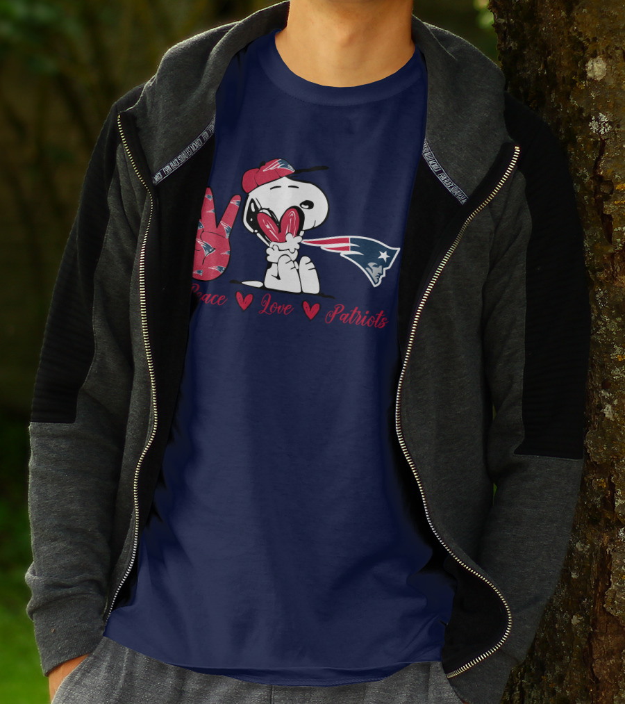 Peace Love Patriots Snoopy New England T-Shirt