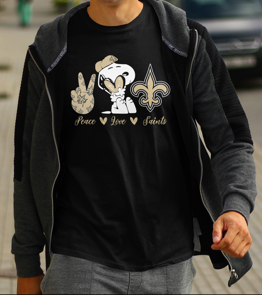 Peace Love Saints Snoopy New Orleans T-Shirt