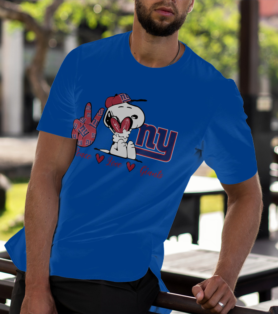 Peace Love New York Giants Snoopy Ny T-Shirt