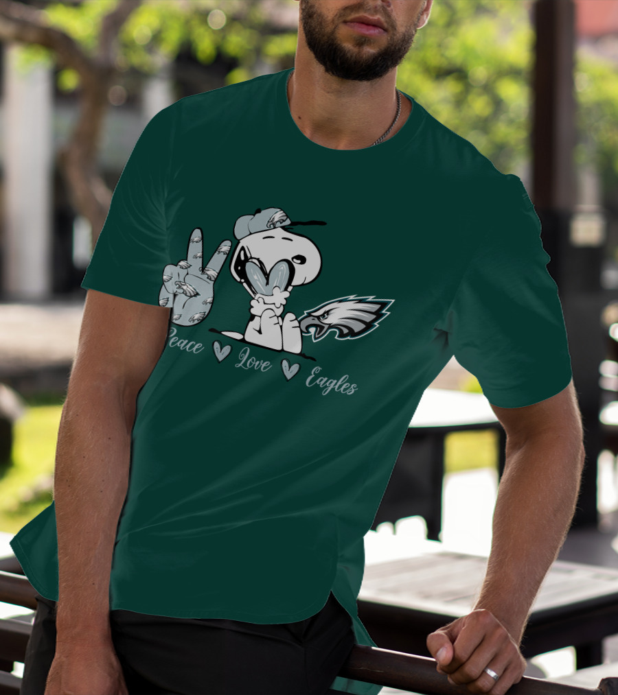 Peace Love Snoopy Philadelphia Eagles T-Shirt