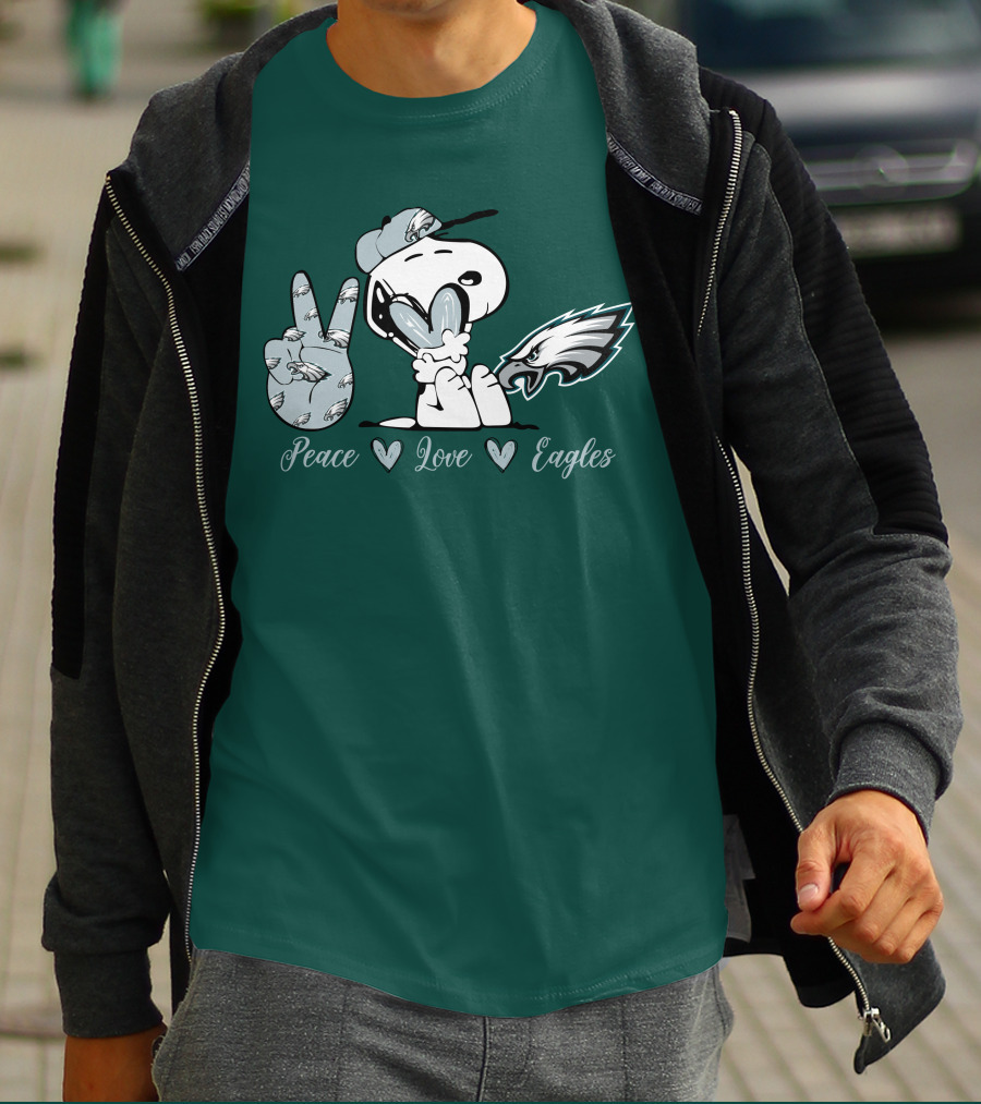 Peace Love Snoopy Philadelphia Eagles T-Shirt