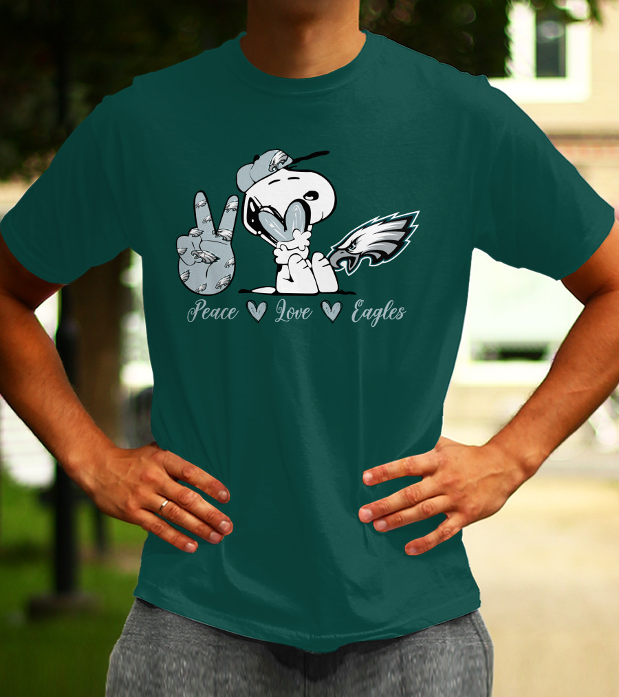 Peace Love Snoopy Philadelphia Eagles T-Shirt