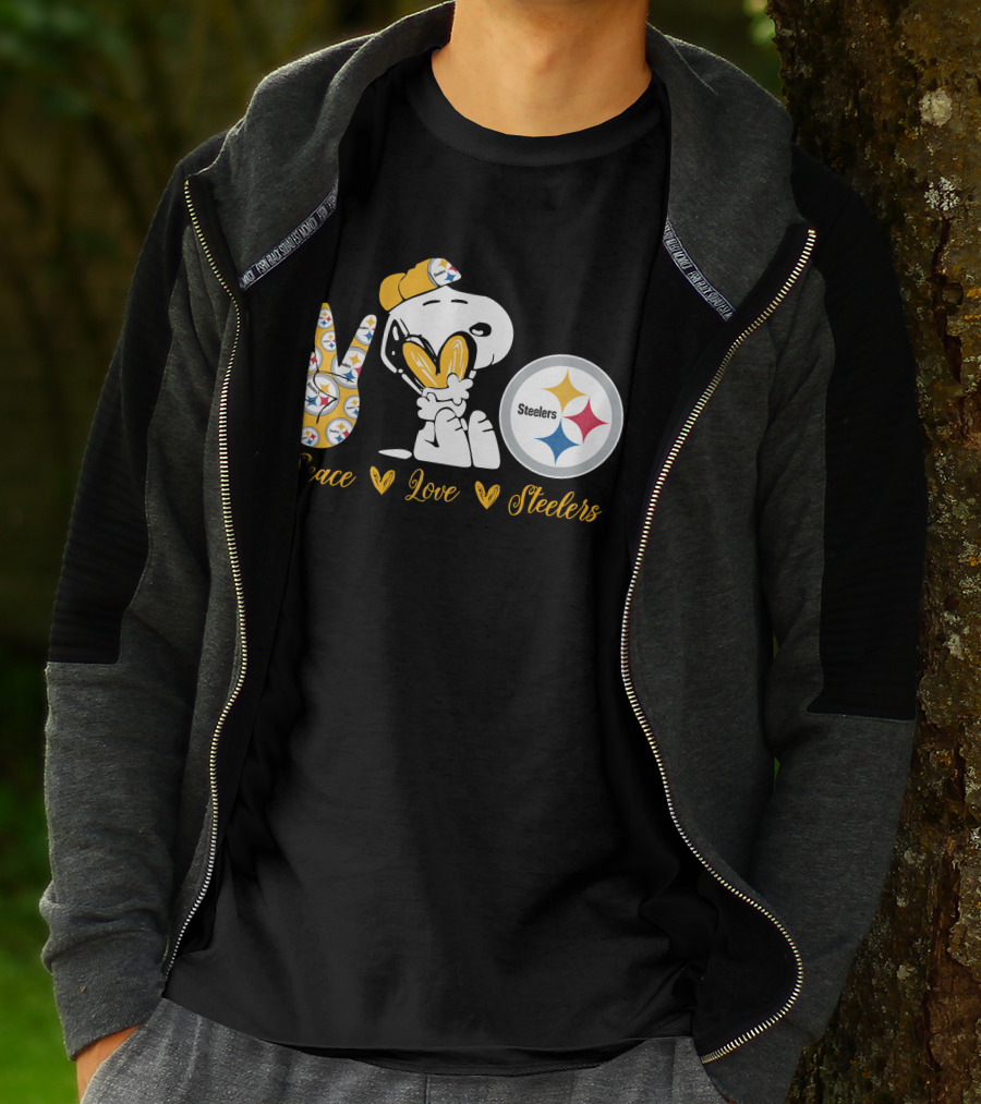 Peace Love Steelers Snoopy T-Shirt