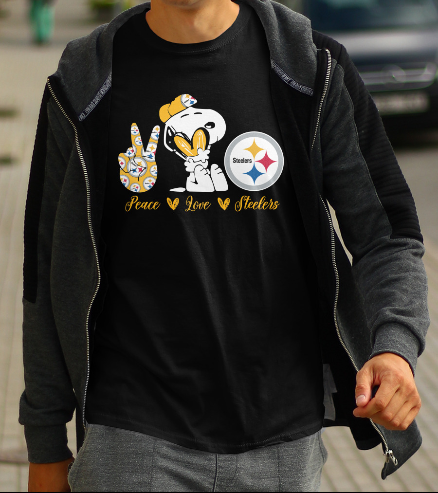 Peace Love Steelers Snoopy T-Shirt