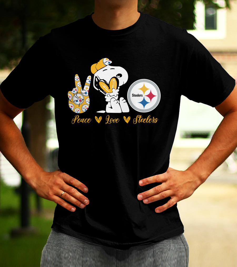 Peace Love Steelers Snoopy T-Shirt