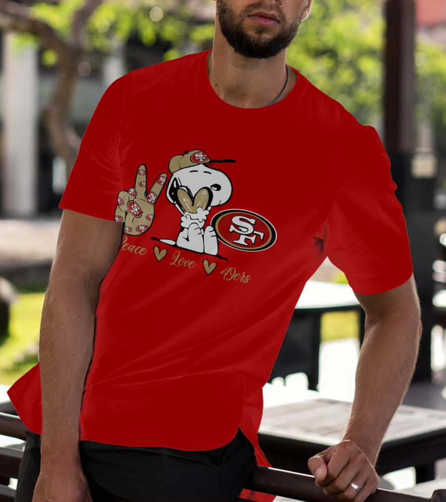 Snoopy Peace Love 49ers Sf T-Shirt