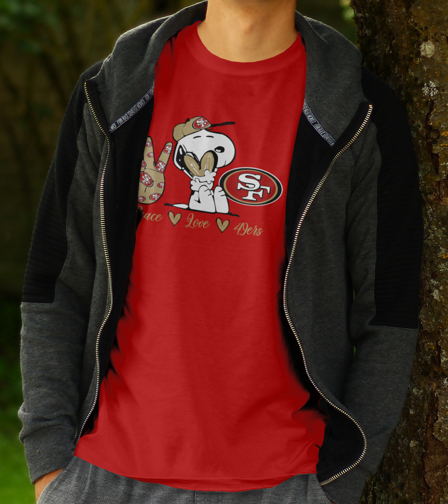 Snoopy Peace Love 49ers Sf T-Shirt