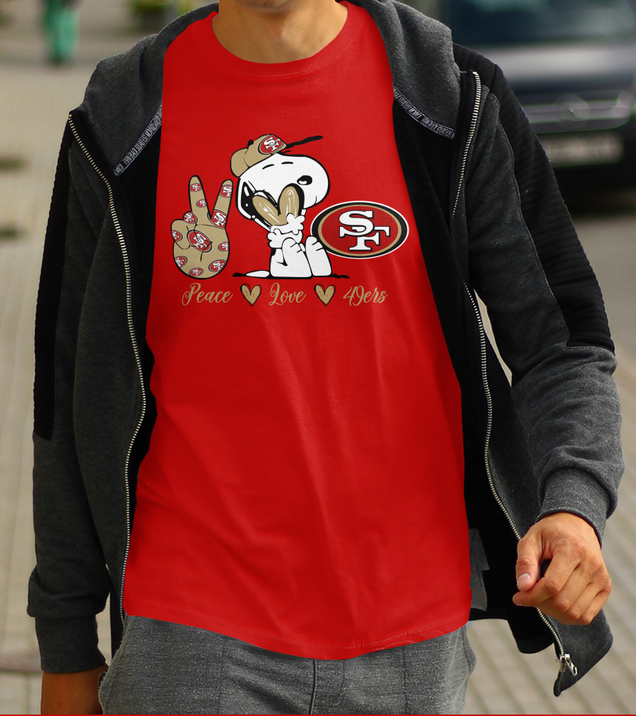 Snoopy Peace Love 49ers Sf T-Shirt