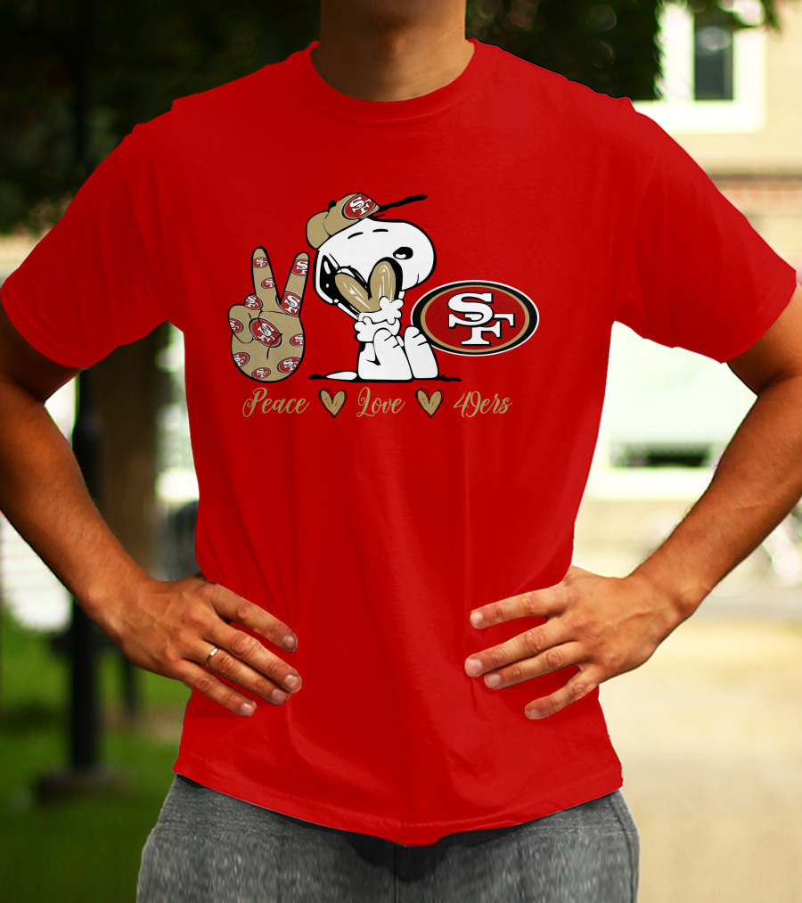 Snoopy Peace Love 49ers Sf T-Shirt