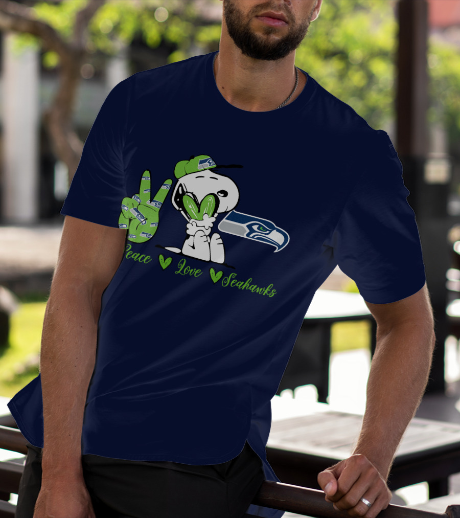 Snoopy Peace Love Seahawks T-Shirt