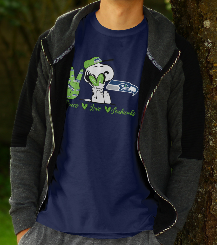 Snoopy Peace Love Seahawks T-Shirt