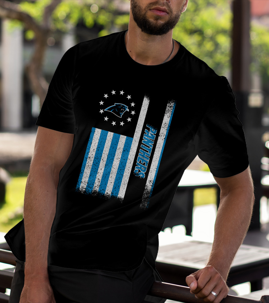 Carolina Panthers American Flag Stars And Stripes T-Shirt