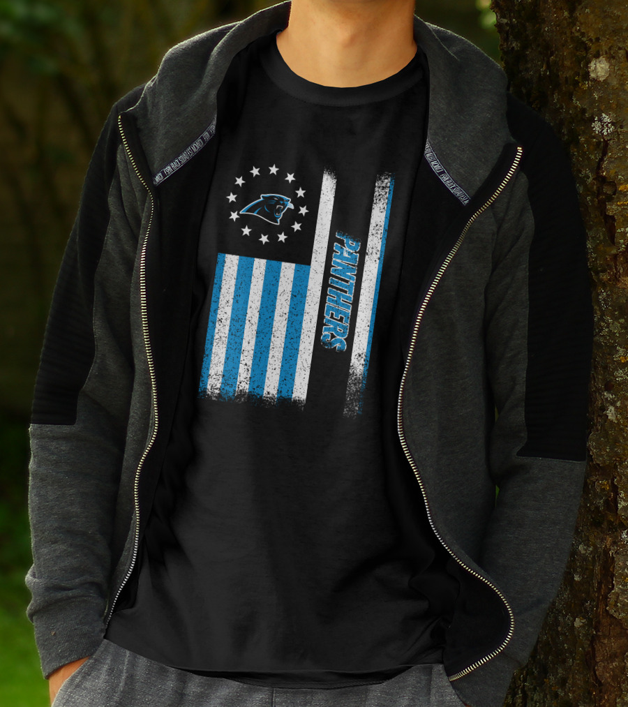 Carolina Panthers American Flag Stars And Stripes T-Shirt