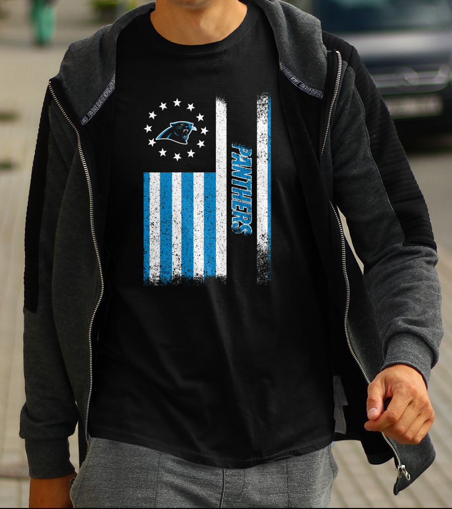 Carolina Panthers American Flag Stars And Stripes T-Shirt