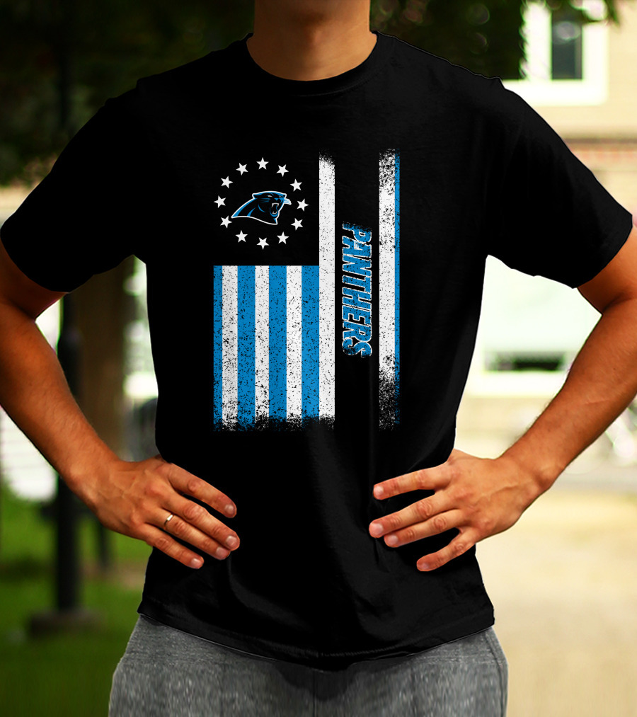 Carolina Panthers American Flag Stars And Stripes T-Shirt