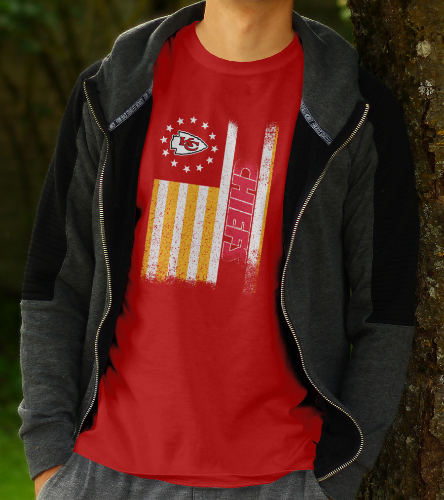 Kansas City Chiefs American Flag Stripes Stars T-Shirt