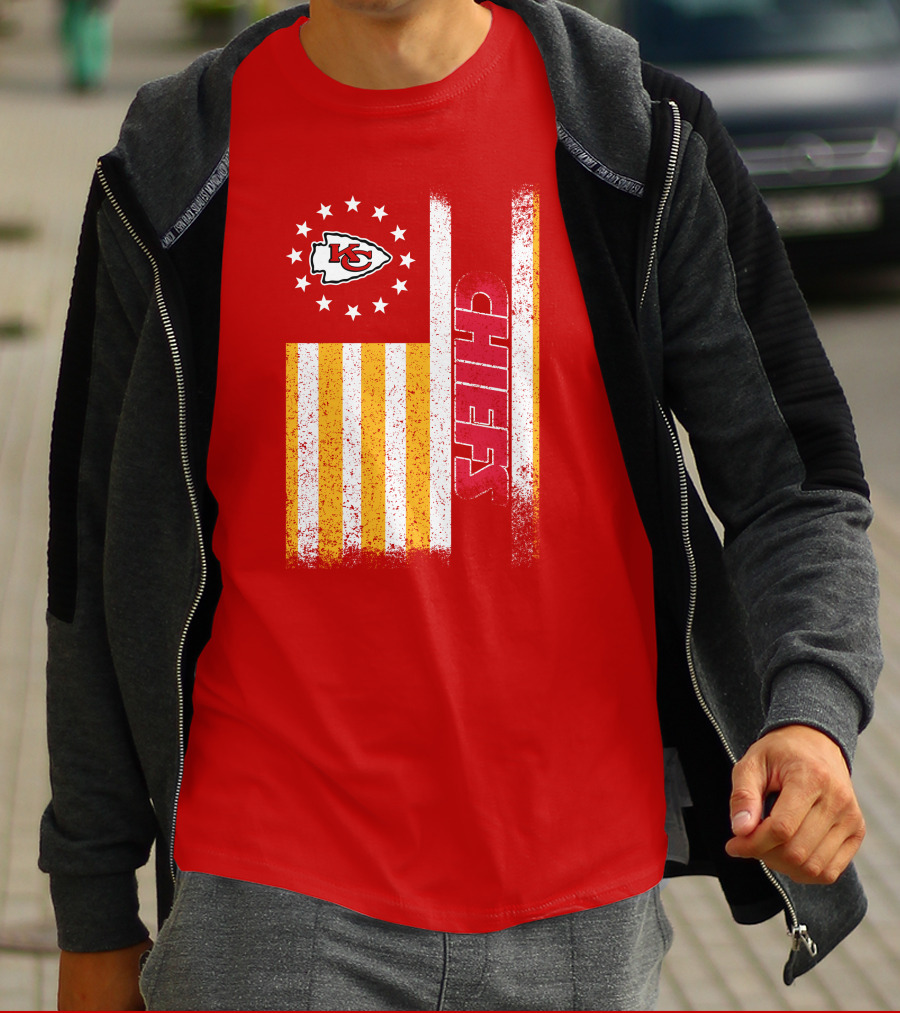 Kansas City Chiefs American Flag Stripes Stars T-Shirt