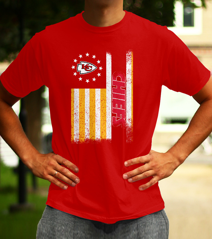 Kansas City Chiefs American Flag Stripes Stars T-Shirt