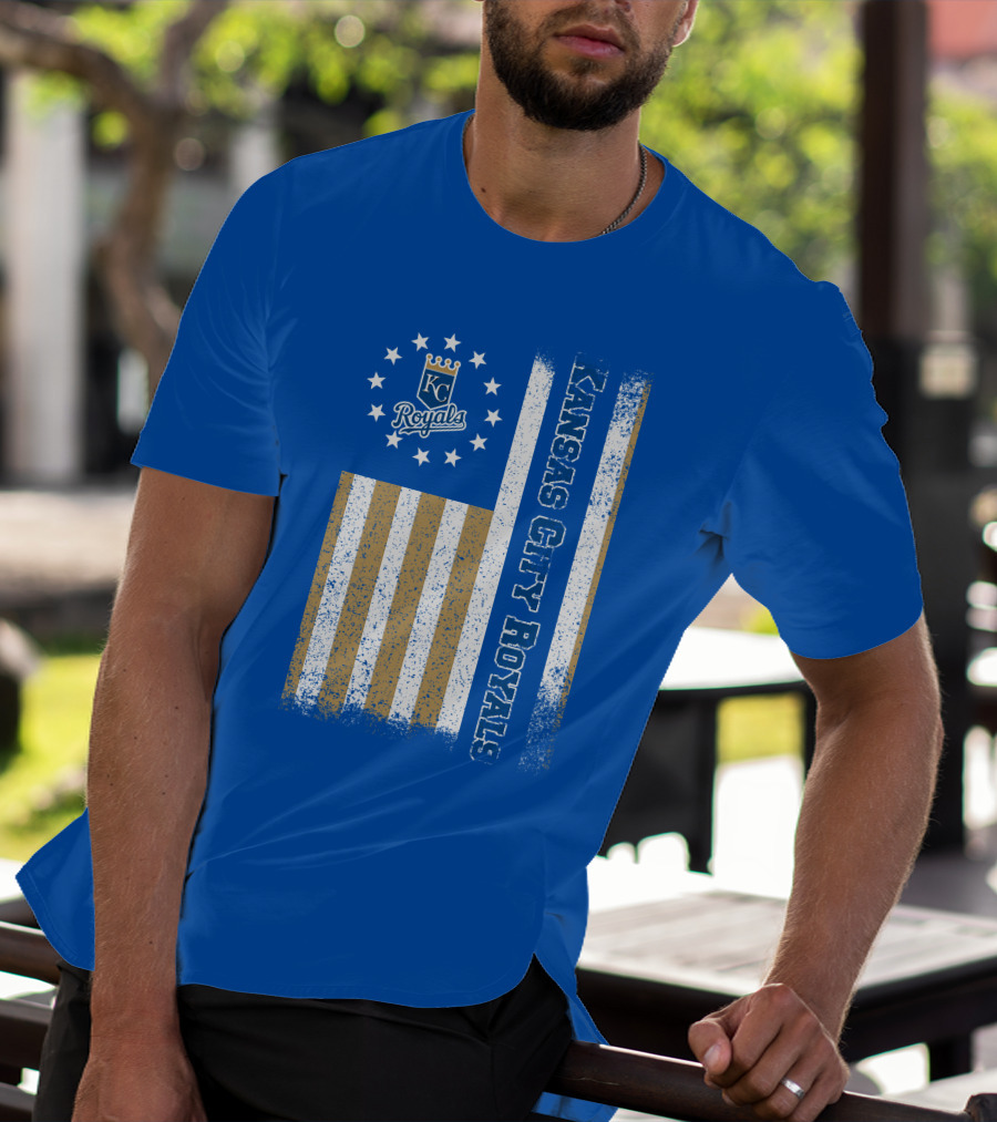 Kansas City Royals American Flag Distressed T-Shirt