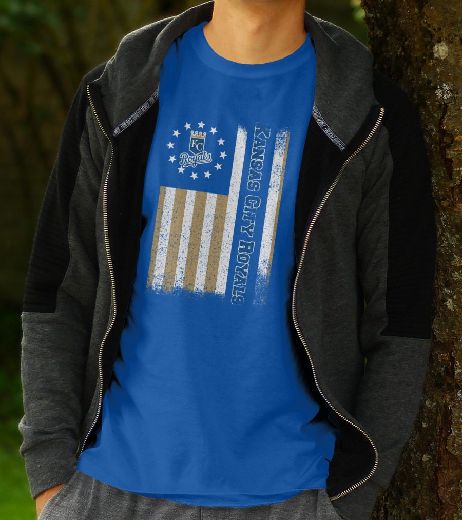 Kansas City Royals American Flag Distressed T-Shirt