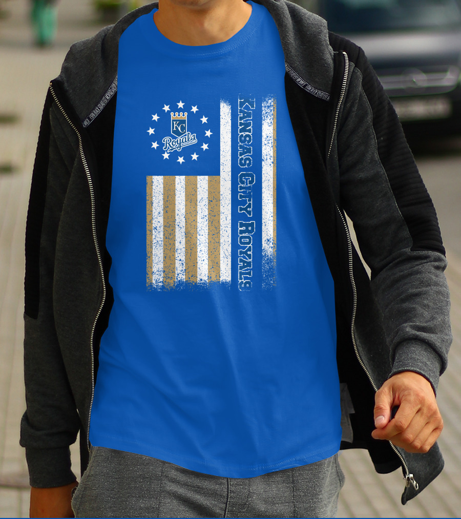 Kansas City Royals American Flag Distressed T-Shirt