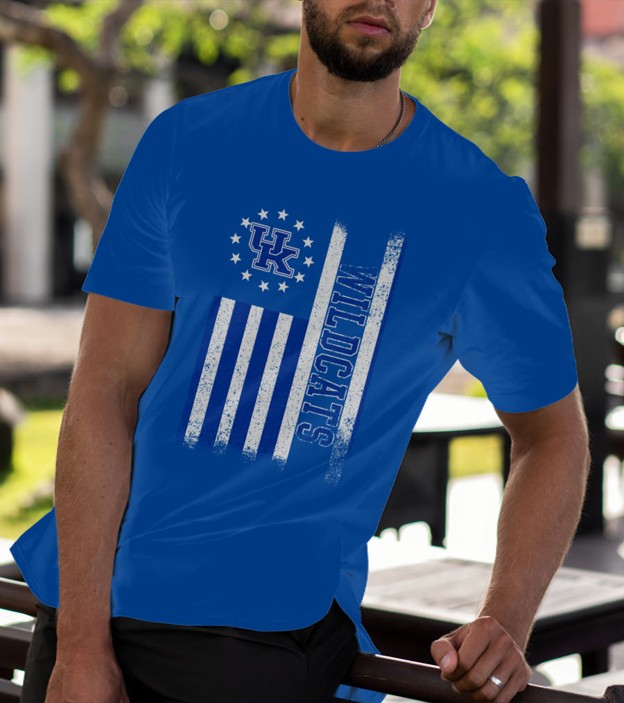 Kentucky Wildcats American Flag Uk Logo Wildcat Pride T-Shirt
