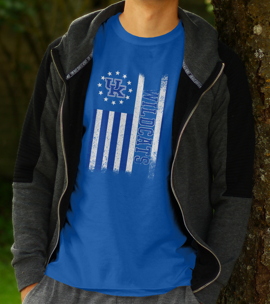 Kentucky Wildcats American Flag Uk Logo Wildcat Pride T-Shirt