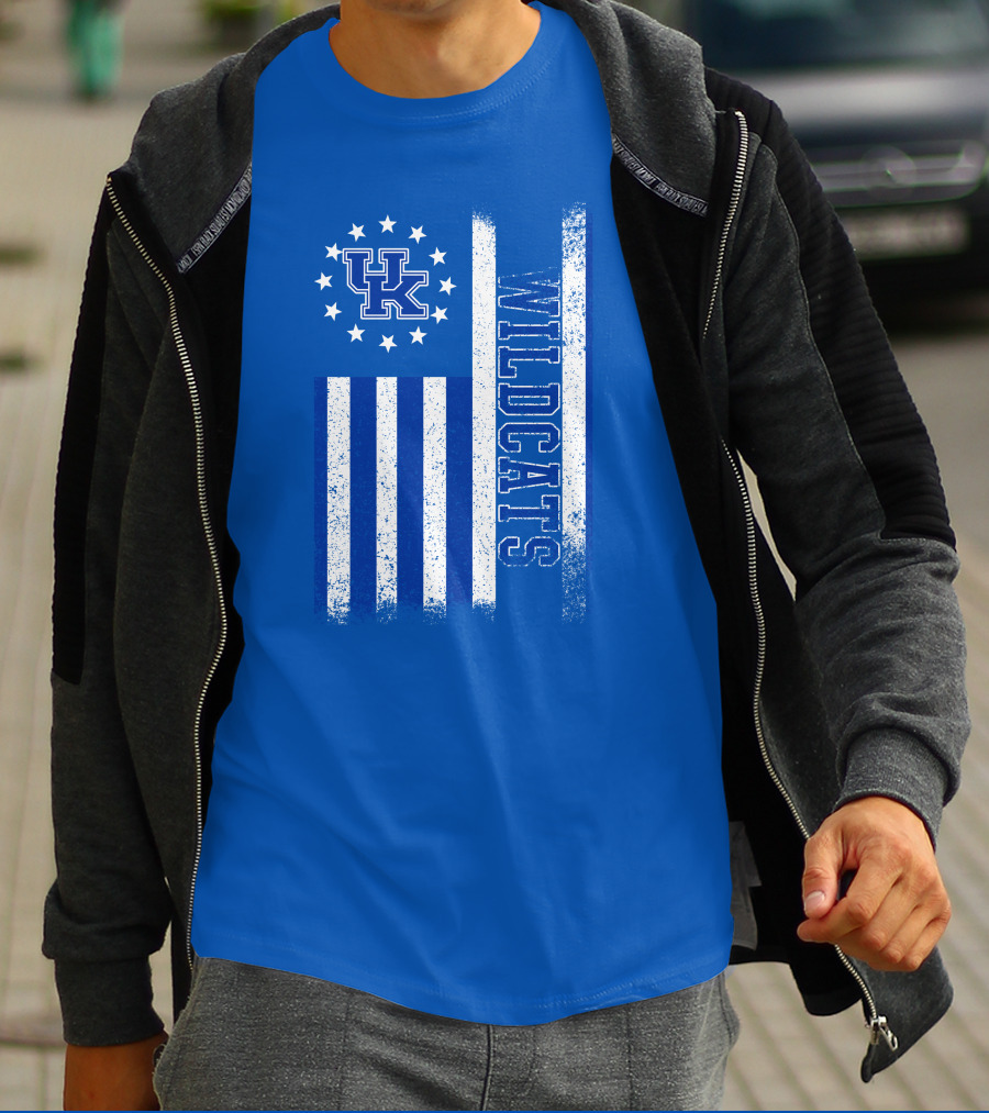 Kentucky Wildcats American Flag Uk Logo Wildcat Pride T-Shirt