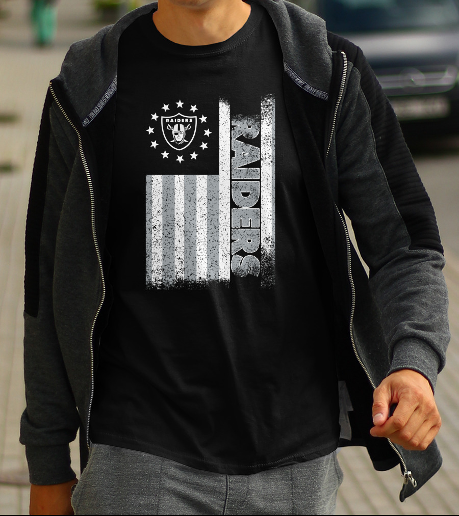 Las Vegas Raiders American Flag Stars And Stripes Logo Edition T-Shirt