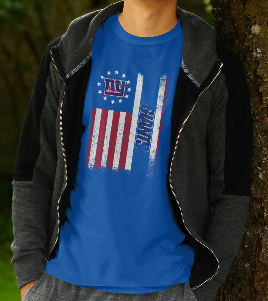 New York Giants Stars And Stripes American Flag T-Shirt