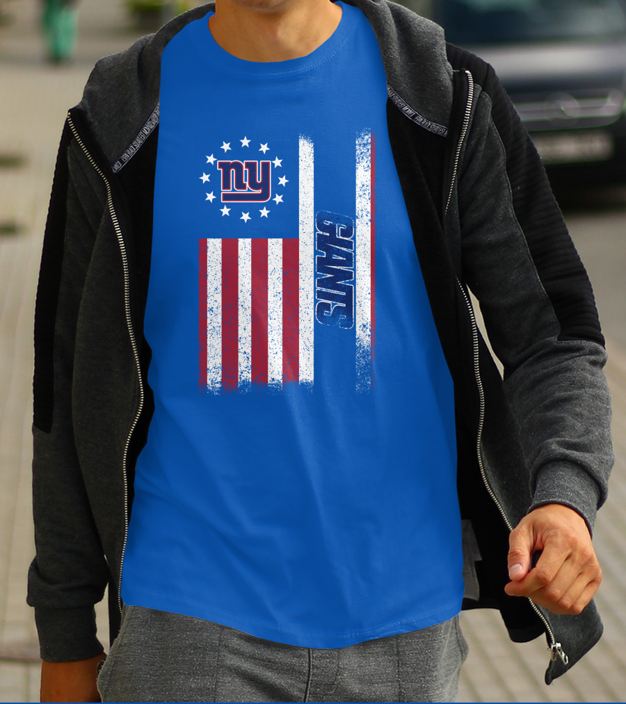 New York Giants Stars And Stripes American Flag T-Shirt