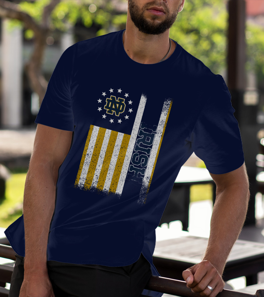Notre Dame Fighting Irish American Flag Nd T-Shirt