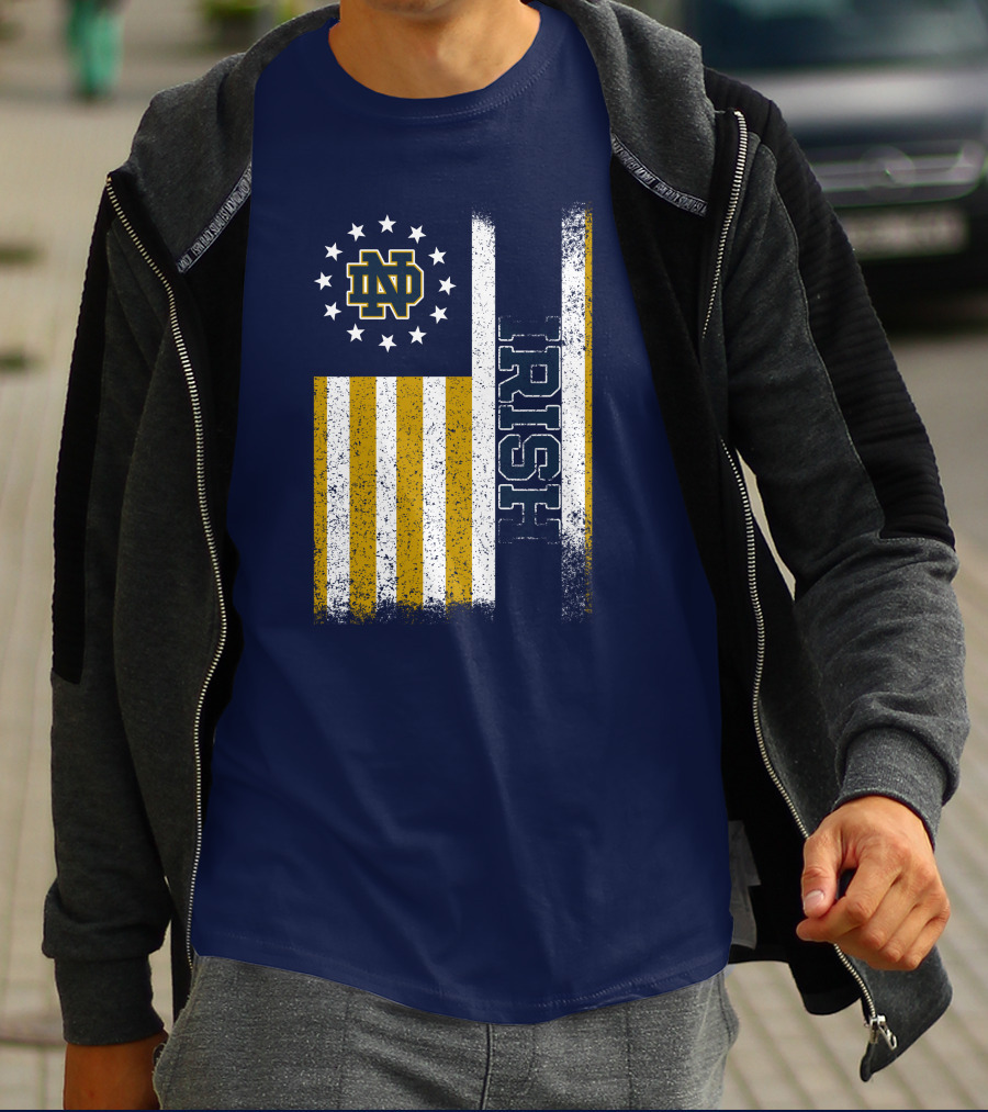 Notre Dame Fighting Irish American Flag Nd T-Shirt