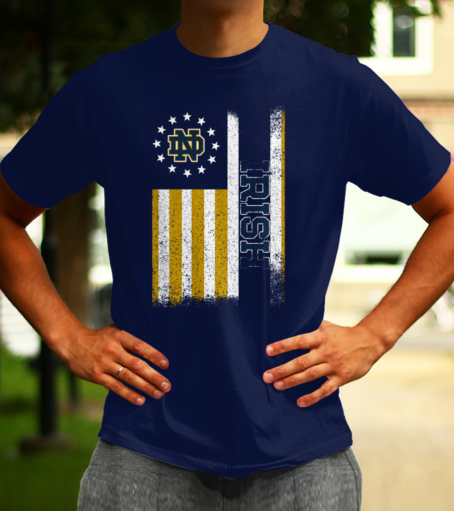 Notre Dame Fighting Irish American Flag Nd T-Shirt