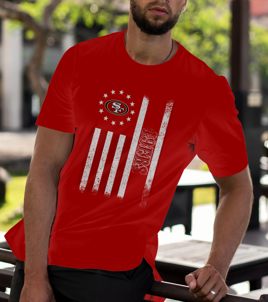 San Francisco 49ers American Flag Sf Logo Stars Stripes T-Shirt