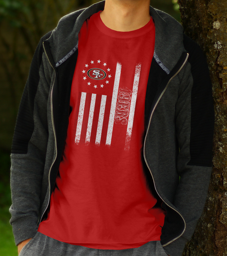 San Francisco 49ers American Flag Sf Logo Stars Stripes T-Shirt