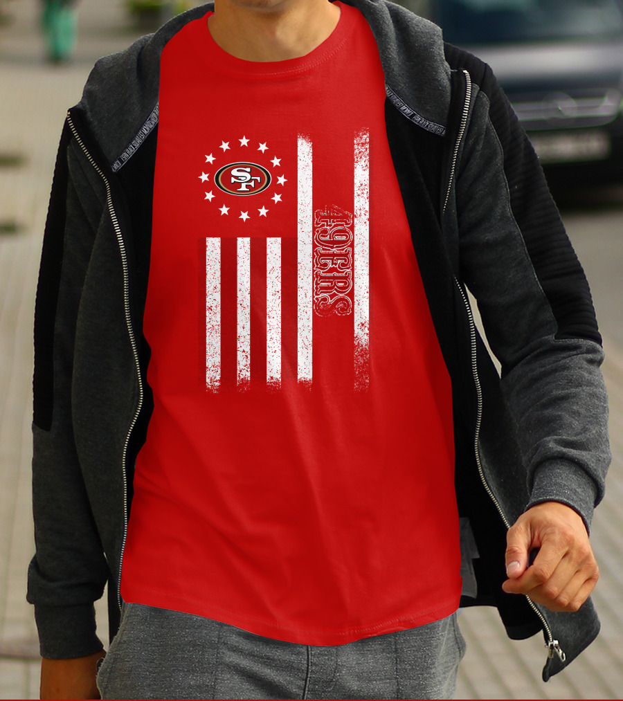 San Francisco 49ers American Flag Sf Logo Stars Stripes T-Shirt