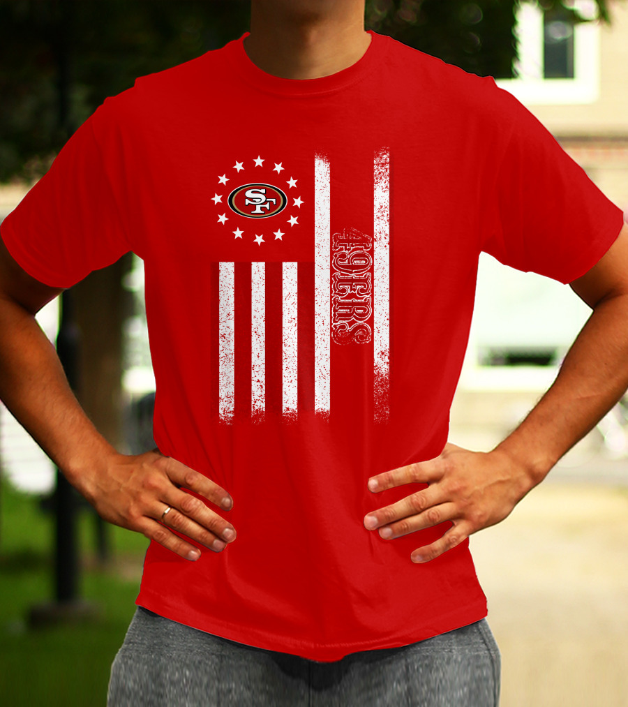 San Francisco 49ers American Flag Sf Logo Stars Stripes T-Shirt
