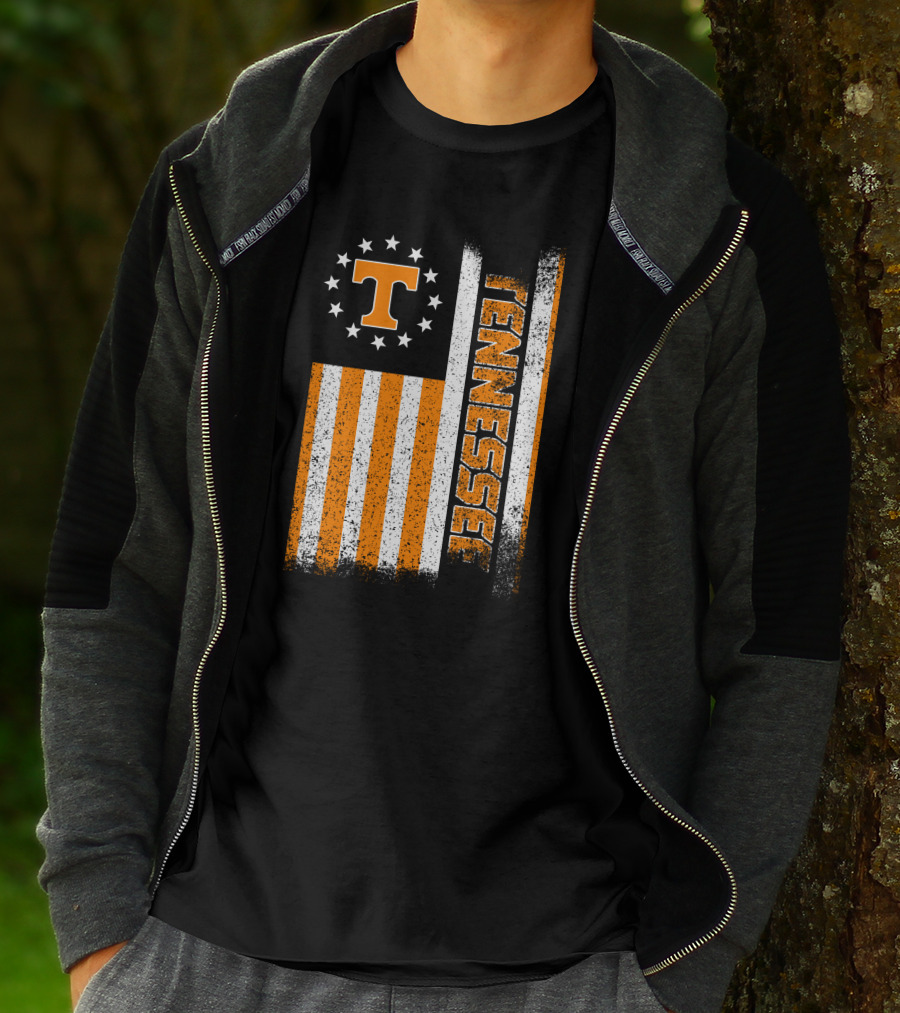 Tennessee Volunteers American Flag Stars And Stripes Vintage Look T-Shirt