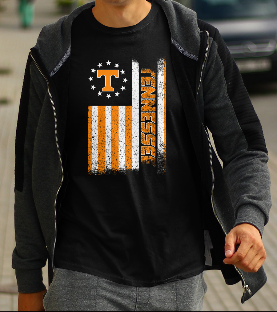 Tennessee Volunteers American Flag Stars And Stripes Vintage Look T-Shirt