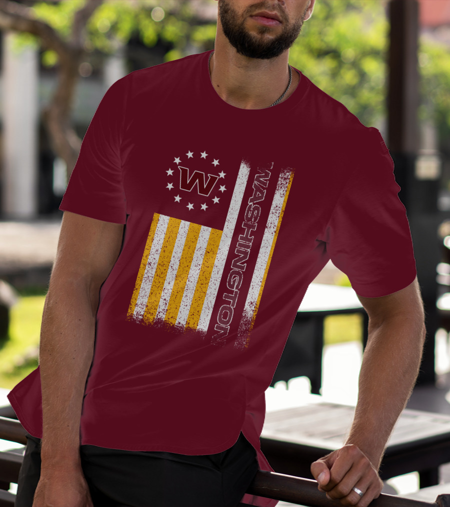 Washington W Stars Stripes American Flag T-Shirt