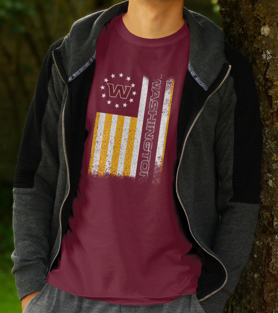 Washington W Stars Stripes American Flag T-Shirt