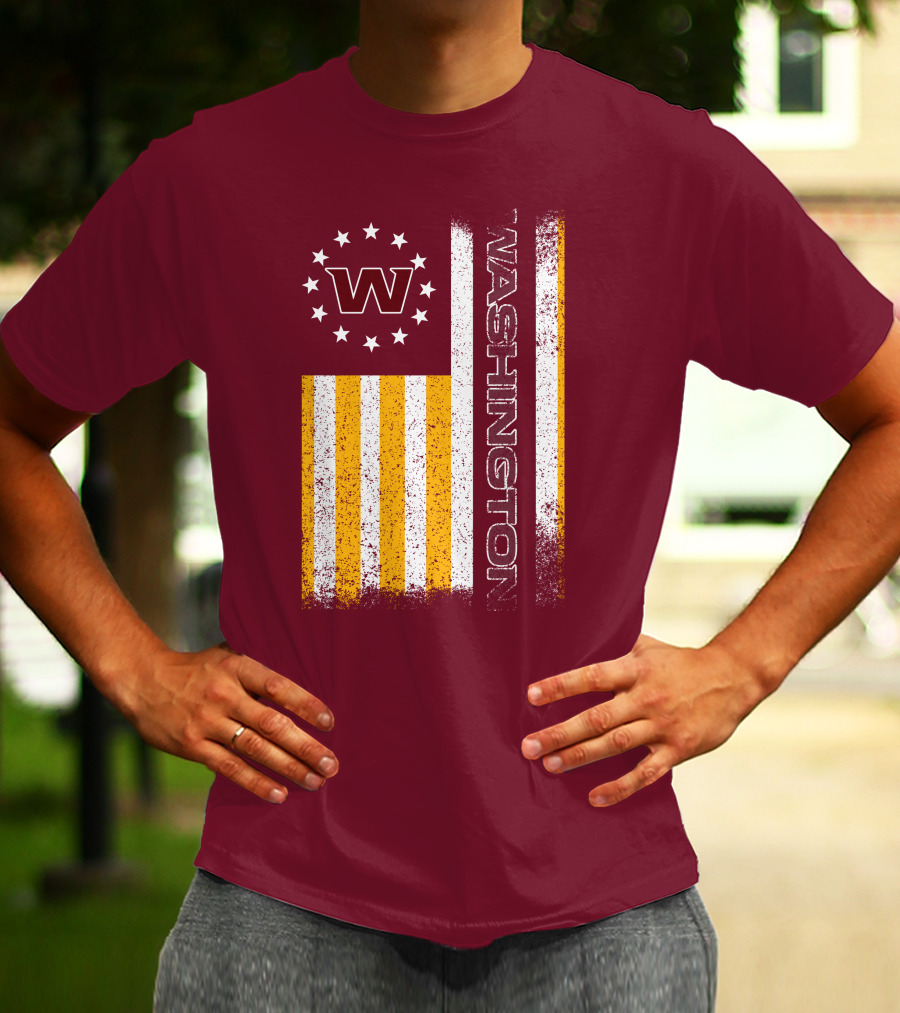 Washington W Stars Stripes American Flag T-Shirt