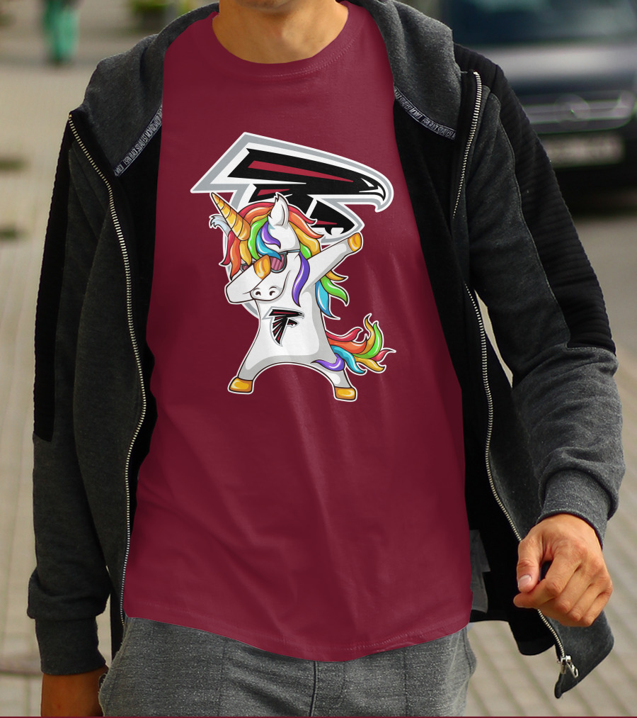Atlanta Falcons Unicorn Rainbow Dabbing T-Shirt