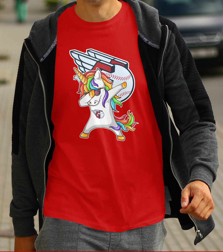 Cleveland Guardians Baseball Unicorn Dabbing With Winged Ball T-Shirt