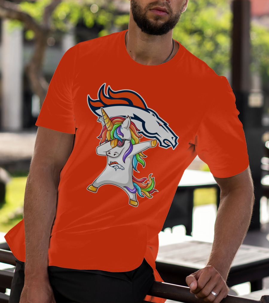 Denver Broncos Unicorn Dabbing NFL Sports Fan T-Shirt